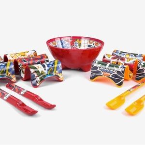 Mexican motif, taco service set.